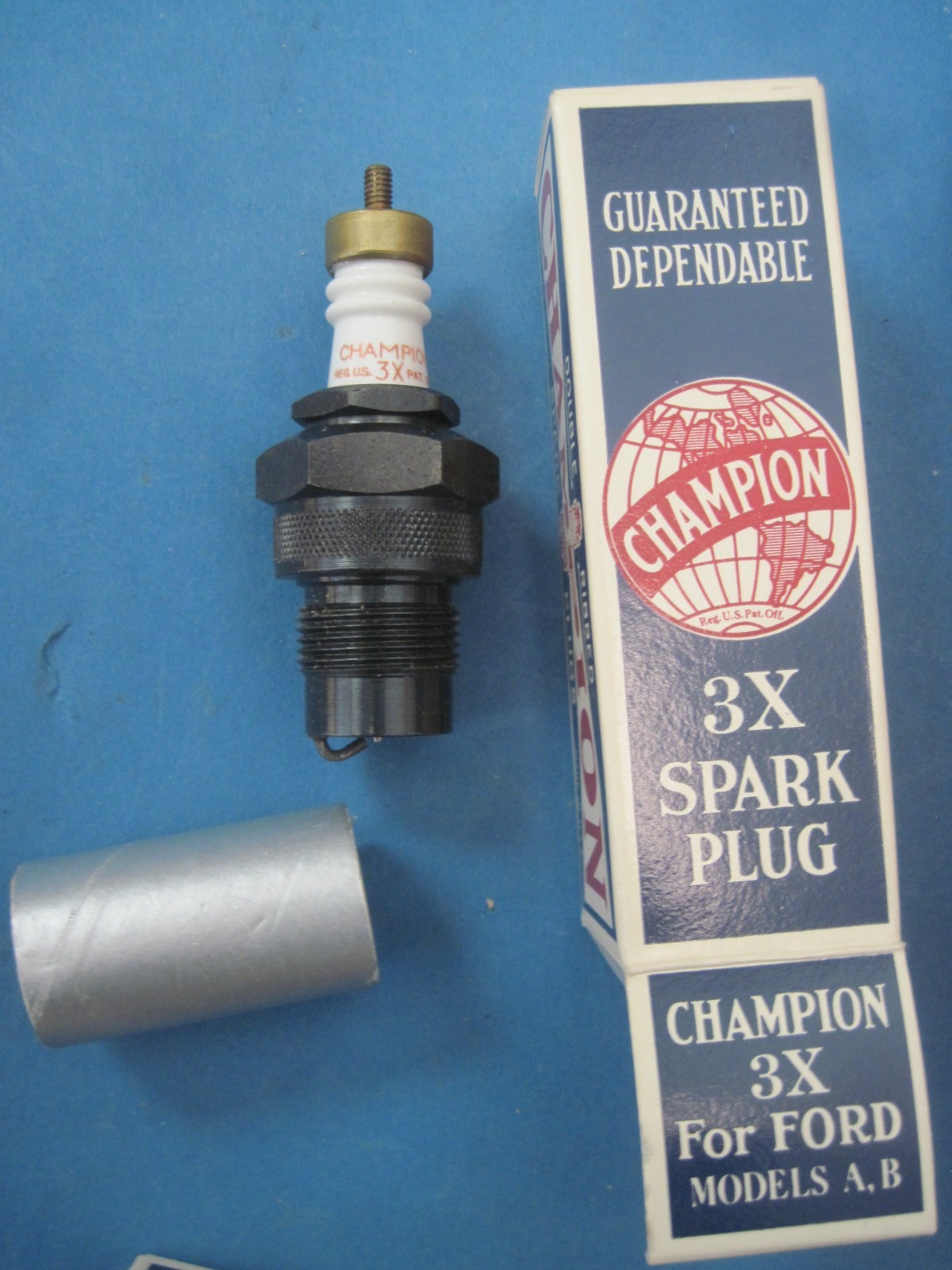1 NOS Champion 3X spark plug with boxes Model A Ford excellent Model A B