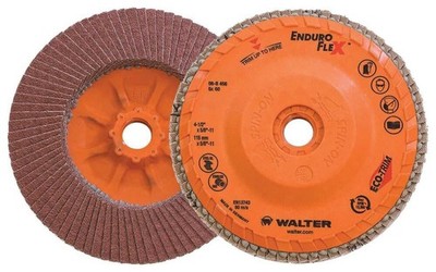 Walter Flap Wheel, 4-1/2 X 5/8-11, 60 Grit, Enduro-Flex, 10 Pack