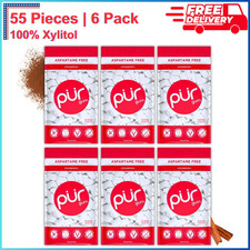 PUR Gum  Aspartame Free Chewing Gum  100 Xylitol  55 Pieces Pack of 6 