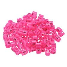 100 Pack Clothes Hanger Marker Number 32 Size Tag Fit 3mm Rod Rose Red