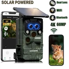 4K 60MP Solar Wildkamera WLAN Duales Objektiv Überwachungskamera Jagdkamera TC37