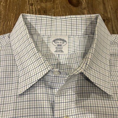 Brooks Brothers Shirt Button Long Sleeve Regent Fit Shirt Mens Size 17.5 / 34