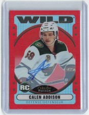 2021-22 O-Pee-Chee Platinum Retro Red Rainbow Auto #R-73 Calen Addison Auto
