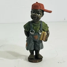 Young's Inc Monroe Mich African American School Boy With Book Figurine - Vintage
