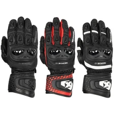 Oxford Nexus Leather Sports Motorcycle Gloves Track CE Long Bike Black Red White