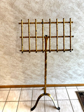 Vintage Hollywood Regency Style Faux Bamboo Gilt Metal Music Stand