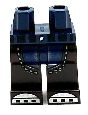 Lego New Minifig Dark Blue Pants Dark Brown Legs w/ Chaps over Dark Blue Toes
