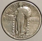 Silver Quarter - Standing Liberty - 1928-D (Cleaned) [222]