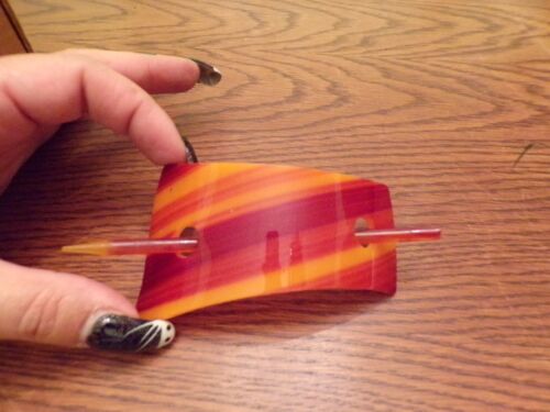 VTG Womans Plastic Hair Piece Orange and Yellow - image 1