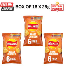 Walkers Crisps Roast Chicken Crisps Pack of 18 x 25g - NEW STOCK Free Delivery