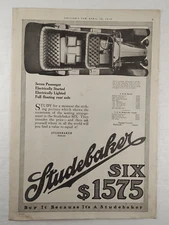 1914 Studebaker Print Ad ~ Studebaker Six ~ Great Top-Down Photo! ~ Detroit