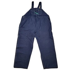 NEW Key Overalls Size 58x32 Dark Wash Denim Zip Fly Farm Wear Jeans Bibs