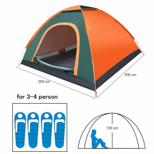 4 Person Man Family Tent Instant Pop Up Outdoor Camping Hiking Festival Beach UK - Picture 11 of 24