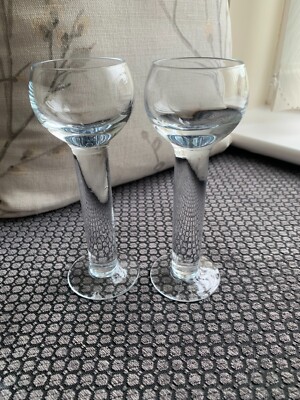 2er Set Crate & Barrel Danish Design große dicke Stiel Cordial Gläser