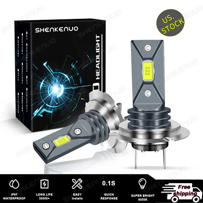 H7 6000K Super Bright 3570 CSP LED Headlight Bulbs Kit High Low Beam Fog Light