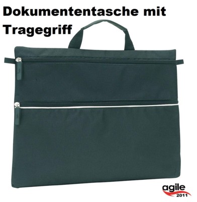 Dokumententasche Mappe mit Tragegriff Meetingmappe Schwarz 38,5 x 28,5cm