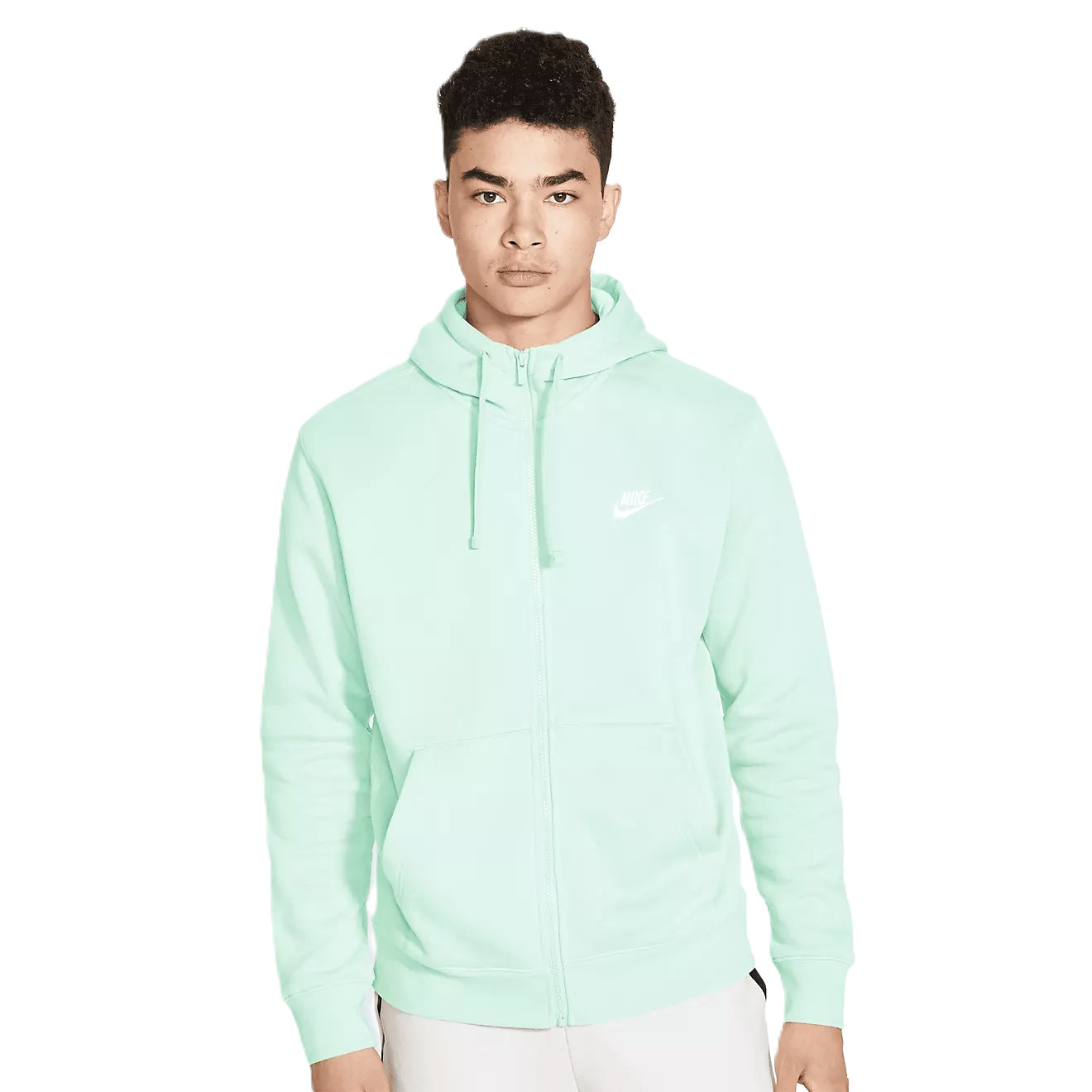 Мужская спортивная толстовка Nike с капюшоном из флиса на молнии зеленого цвета, размер XXL, BV2645-394
