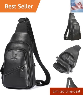 Chest Bag For Men Bull Captain Leather Sling Bag BULLCAPTAIN