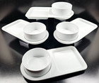 8 Pc BIA Cordon Bleu White Soup Bowls Sandwich Trays Set Serve Dining Dishes Lot