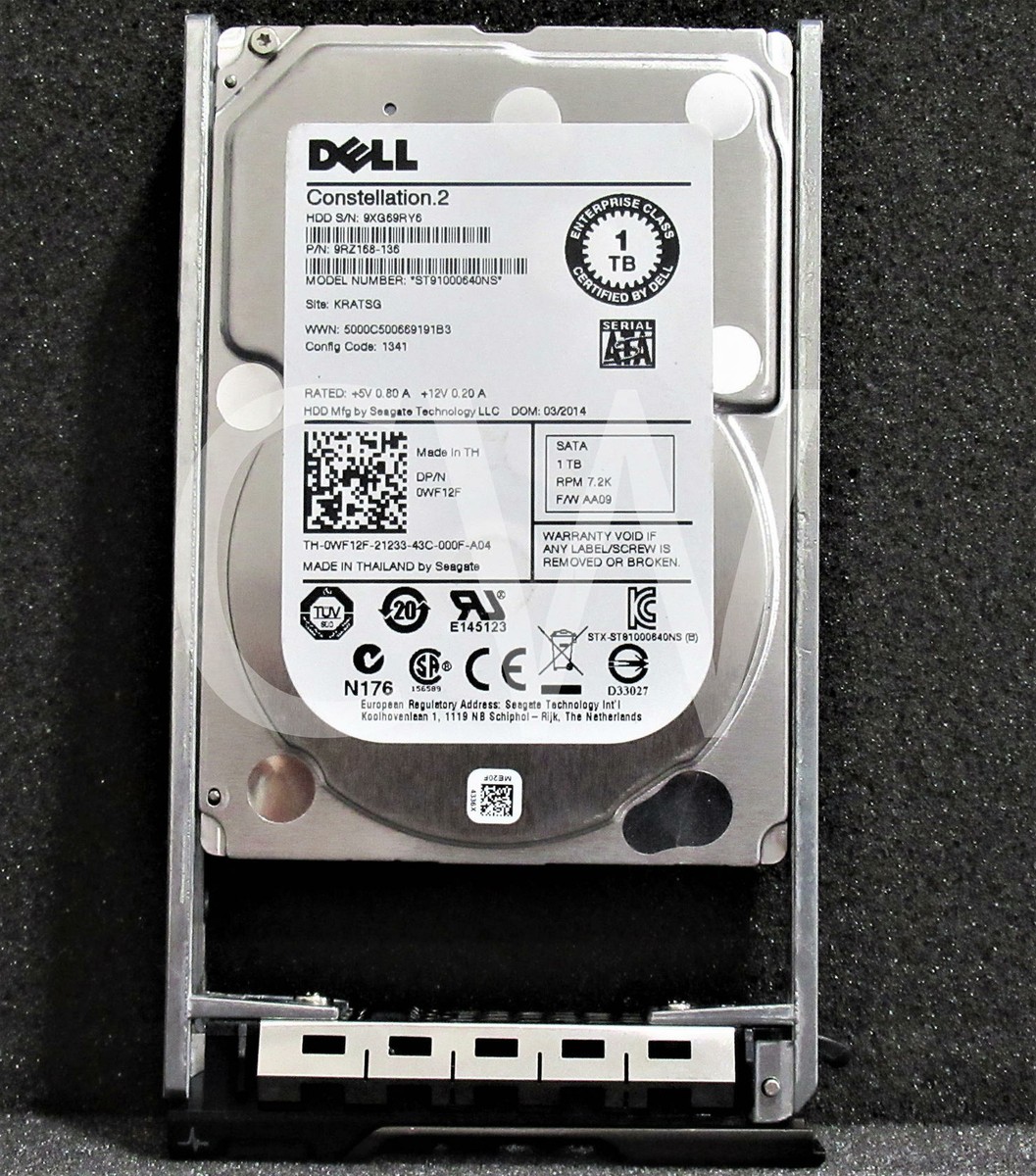 WF12F ST91000640NS Dell CONSTELLATION .2 1TB 7200RPM 6Gbps 2.5