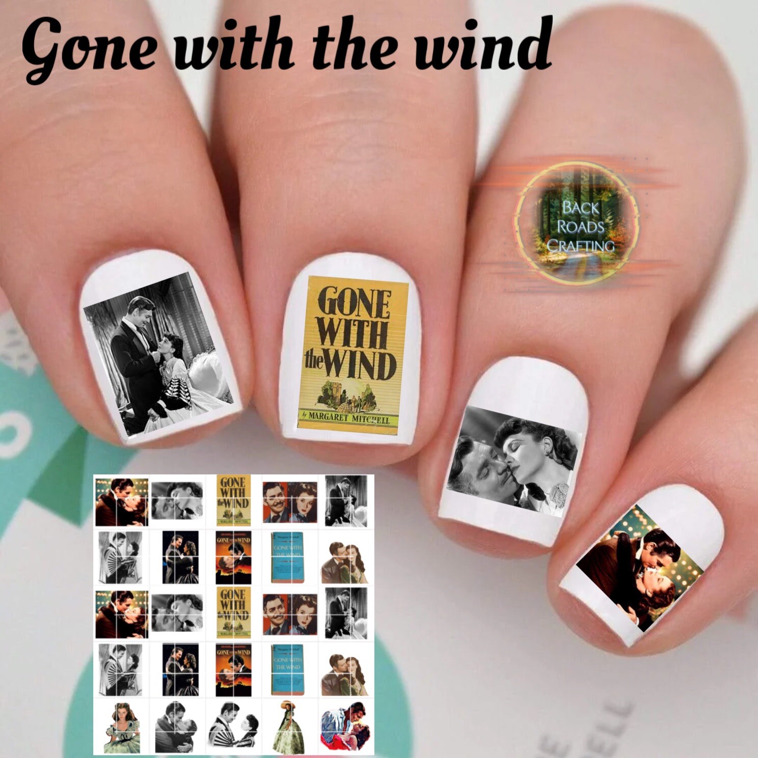 Gone With The Wind Waterslide Nail Decals Set Of 50  Instructions & Bonus