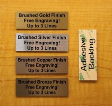 Custom Engraved 1x3 inch Gold Silver Copper or Bronze Plaque Plate Sign Tag