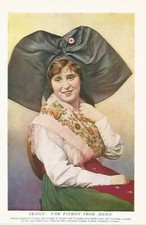FRANCE FRENCH TRADITIONAL DRESS COSTUME  LADY WOMAN c 1920 OLD ANTIQUE PRINT
