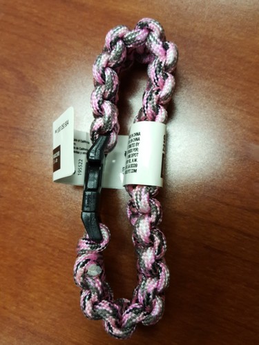 Lotto 2 Bracciali Sopravvivenza NUOVI Paracord 9" - Rosa Mimetico Mimetico 89" non fatti - Foto 4 di 5