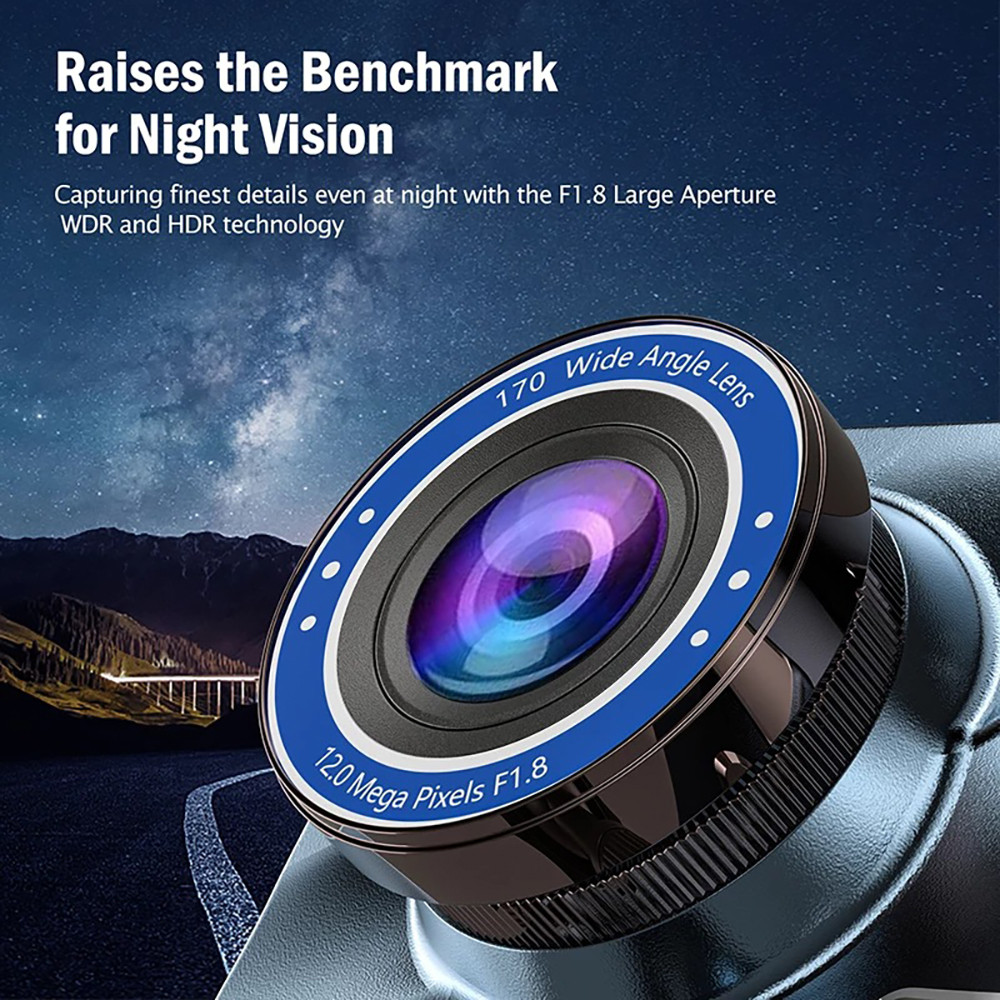 Touch Screen Dash Cam 4" 1080P Dual Lens Car DVR Recorder Front And Rear Camera - Thumbnail 11