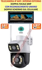 TELECAMERA IP DOPPIA FOCALE 6MP CAM IP CAMERA WIRELESS LED LAN MOTORIZZATA WIFI