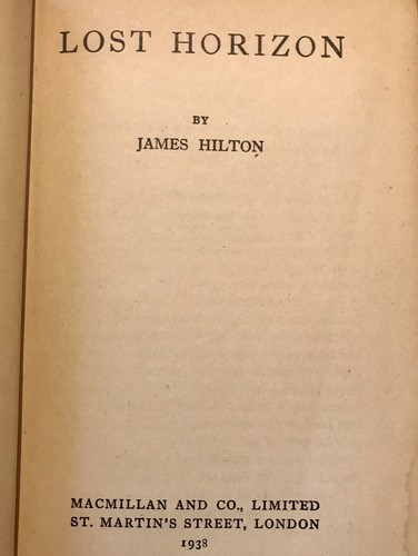 Lost Horizon by James Hilton, MacMillan, 1938, A Rare and Collectible edition - 第 3/6 張圖片