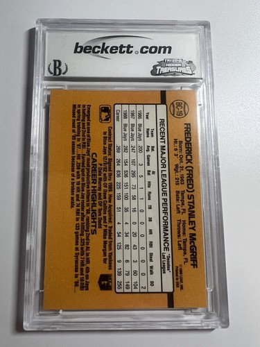 1989 Donruss Bonus MVP BC-19 Fred McGriff Blue Jays Baseball BCCG 10 (A136) - Picture 2 of 2
