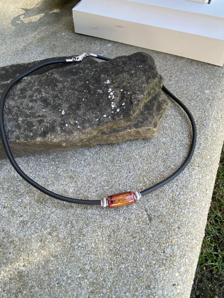 Mens Surfer Red multi-color Beaded Necklace choker - Image 4 of 4