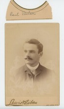 Vintage Cabinet Card Prof. Carl Belser Lewis & Gibson Studio Ann Arbor MI 1880s