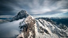 Landscape nature mountains snow clouds sky rocks Custom Gaming Mat Desk
