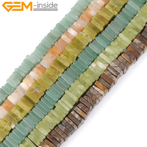 Natural Square Assorted Gemstone Cube Cubic Spacer Beads For Jewelry Making 15" - Zdjęcie 2 z 50