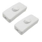 2x Inline Rocker Switch On/Off Switch White For 2 2A 240V Core Table Lamp Desk