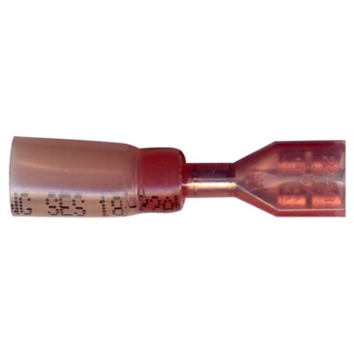 Heat Shrink Crimp Female Quick Disconnect 22-18 Gauge .187 Tab - 10 Pack