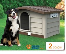 Cuccia per Cani di Taglia GRANDE in Resina  Bungalow BEIGE / VERDE cm 110x94x77