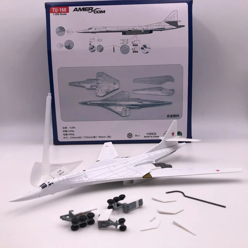 AMER USSR Soviet AIR FORCE Tupolev Tu-160 Blackjack Bomber 1/200 Diecast Model - Image 3 of 4