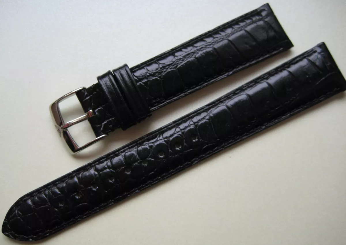 GENUINE EMPORIO ARMANI WATCH STRAP BAND BLACK LEATHER 18 mm