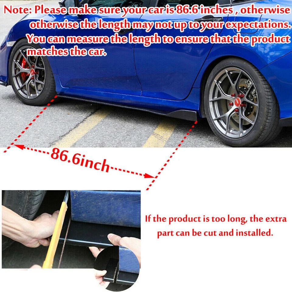 PARA AUDI A3 A4 A5 A6 A7 B8 B9 S5 86,6"" FALDONES LATERALES EXTENSIÓN DIVISOR LABIO KIT A Foto 2 de 4