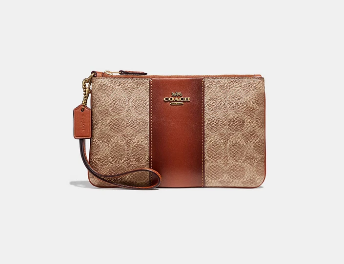 Coach canvas wristlet sales