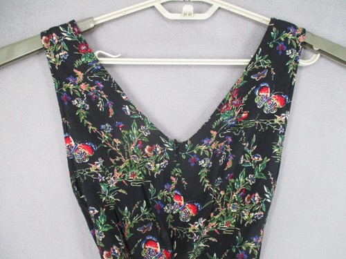 Princess Highway Jumpsuit Womens 14 Black Green Tie Belted Floral Boho Wide - Picture 10 of 15