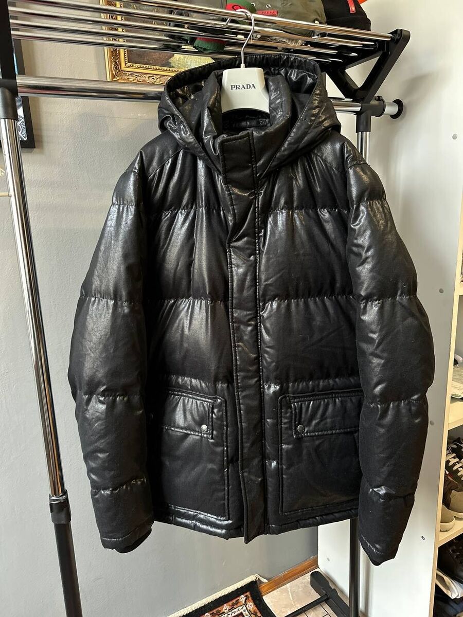 Prada Puffer Wool Nylon Gabardine Black down Coat Jacket Prada Puffer Wool Nylon Gabardine Black down Coat Jacket
