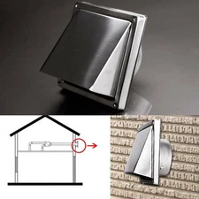 6" Wall Air Vent Ducting Ventilation Exhaust Grille Cover Outlet Stainless Steel