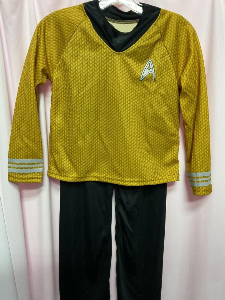 Disfraz de Capitán Kirk de la película Star Trek mediano para niño 2 piezas camisa y pantalones dorados Foto 2 de 4