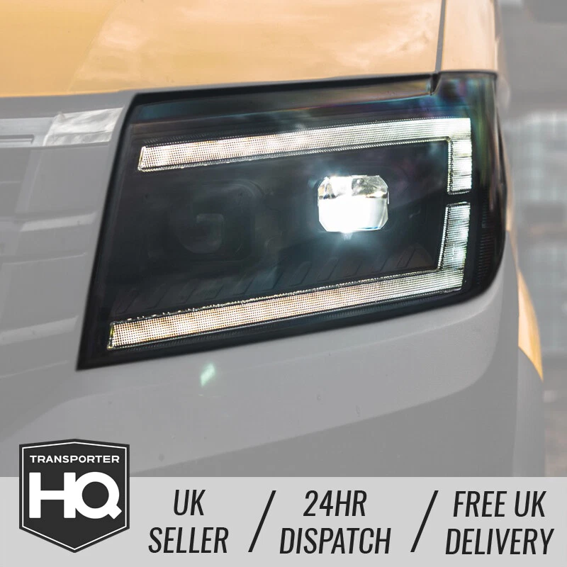 VW Crafter / MAN TGE LED DRL Headlights with LED Bulbs - Black (2017-on)
