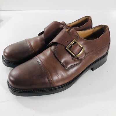 Bostonian Strada Mens 11 M Black Leather Single Monk Strap Cap Toe Shoes Italy Bostonian Strada | eBay main image 3