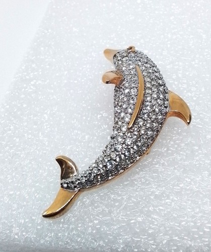 Signed SWAROVSKI DOLPHIN BROOCH RETIRED 1990s - Picture 15 of 21